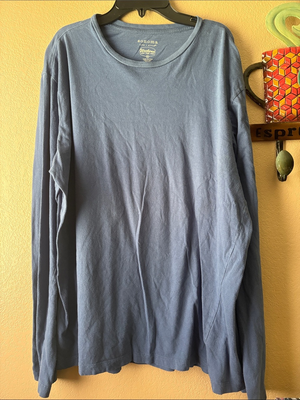 Sonoma Long Sleeve Crew Tee in Dusty Blue